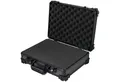 HMF Werkzeugkoffer Transportkoffer mit Noppen- & Rasterschaumstoff, Universalkoffer für, Kamera, Messgeräte & Tabletop-Miniaturen, 39 x 29 x 12 cm, Schwarz