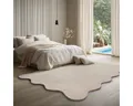 the carpet Teppich Relax Scallop kuschelig & Super Soft, wellenförmig, Anti-Rutsch Unterseite, Waschbar bis 30 Grad, Felloptik