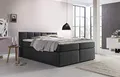 Furniture for Friends Doluna Valina Boxspringbett 180x200 cm H2 in Anthrazit niedriges Kopfteil 90 cm Ideal für Dachschrägen inkl. Visco Topper + 7 Zonen Taschenfederkern-Matratze