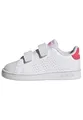 adidas Unisex Baby Advantage Lifestyle Court Two Hook-and-Loop Shoes, Cloud White / Real Pink / Core Black, 22 EU