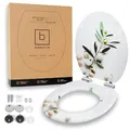 Benkstein Toilettendeckel mit Absenkautomatik Soft Grey – antibakterieller WC Sitz – Quick-Release zur einfachen Reinigung – einfache Montage – MDF – abnehmbar – bis 150 kg belastbar