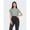 ONLY Kurzarmshirt ONLSMILLA LIFE S/S TOP JRS NOOS regular fit, modisch, Single Jersey, Materialmix, Rundhals grau M (38)