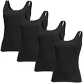 Speidel Unterhemd Damen-Unterhemd 4er-Pack Feinripp Uni schwarz 48