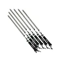 BBQ Spieße Shashlik Set 6 teilig Grillstab Fleisch Gemüse Edelstahl Holz 60cm