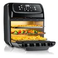 Arendo Heißluftfritteuse, 1800 W, Airfryer, Umluft Heissluftfritteuse, Edelstahl Mini Backofen, BPA frei, schwarz