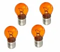 4x Lampe 12V - Orange - 21W - BA15S - Mit E-Prüfzeichen - Motorrad Moped Roller