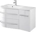 welltime Waschtisch OSLO, Breite 90cm, geschwungene Form, Ablage rechts