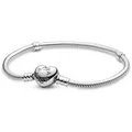 Pandora Charm-Armband Damen-Silber mit Herz-Verschluss silberfarben 23 cm
