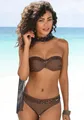 Bügel-Bandeau-Bikini, mit Pailletten, Gr. 34 - Cup D, coffee Cup D