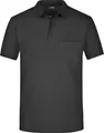 Klassisches Poloshirt mit Brusttasche black, Gr. 3XL