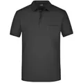 Men's Polo Pocket Klassisches Poloshirt mit Brusttasche schwarz, Gr. 3XL