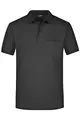 James & Nicholson Herren Piqué Polo mit Brusttasche - Hochwertiges Poloshirt für Beruf & Freizeit | Farbe: black | Grösse: 3XL