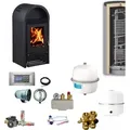 Wassergeführter Kaminofen Marbella Schwarz | Komplettset Hygiene | 12 kW - Schwarz