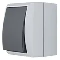 REV AquaForm, Ausschalter - Wechselschalter Feuchtraum IP44, Aufputz, grau