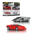 Hot Wheels Premium Car Culture 2er-Pack Fahrzeuge im Maßstab 1:64, Einzigartige Zusammenstellungen, Real-Riders-Reifen, Metall-/Metall-Karosserie, Spielzeug für Sammler, JBL02