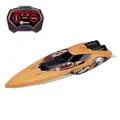 Dickie Toys - RC Boot Sea Hawk - ferngesteuertes Boot ab 6 Jahre für Pool oder See mit Schutzfunktion und Turbo-Boost, Spielzeug-Motorboot für Kinder mit 2,4 GHz Fernsteuerung, 33 cm, max. 4 km/h