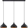 Lindby Pendelleuchte Elamira 9627803 Modern in Schwarz aus Metall 3-flammig E27 Wohnzimmerleuchte