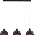 Lindby Pendelleuchte Elamira, schwarz, Metall, 133cm, 3-flg.
