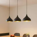 Lindby Pendelleuchte 'Elamira' (Modern) in Schwarz aus Metall (3 flammig, E27) -