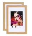 IDEAL TREND 2er 3er 5er Set Holz Bilderrahmen Lifestyle Plexi Foto Rahmen Collage Wanddeko Poster HR-25: Farbe: 2er Pack Buche | Format: 15x20