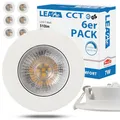 max K O M F O R T 6er SET LED Einbaustrahler LEA-Pro 7W, ultra flach, Warmweiß, Neutralweiß, Kaltweiß, 3-Stufen Dimmbar, IP20, 230V, Einbauspot - Weiß