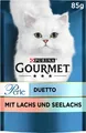 PURINA Gourmet Perle Duetto Katzenfutter nass, mit Lachs und Seelachs (26 x 85g)