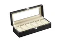 LuxusKollektion Uhrenbox Uhrenbox Herren 6 Uhren PU Leder Glasfenster Samt Schwarz-W04B