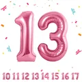 Geburtstag zahlen luftballon 13 jahre | Folienballon Rosa Folienballon in 40"...