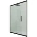 Duschtür Gleittür Pvc Cm Klarglas Matt-schwarz Deco