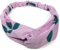 styleBREAKER Haarband, 1-tlg., Streifen Haarband mit Twist Knoten und Blumen