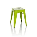 hjh OFFICE Metall Hocker VANTAGGIO Grün Sitzhocker im Industry-Design, stapelbar, niedrig, 645072