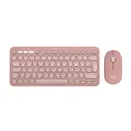 Logitech Pebble 2 Combo, kabellose Tastatur und Maus, leise und mobil, anpassbar, Logi Bolt, Bluetooth, Easy-Switch für Windows, macOS, iPadOS, Chrome - Deutsches QWERTZ-Layout, Rosa
