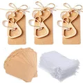 Awtlife 30 Stück Doppelherz-Flaschenöffner, Hochzeitsgeschenke, mit Etikett, durchsichtige Tasche für Hochzeit, Party, Gastgeschenke, Weihnachten