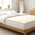 WOOL-STAM Matratzen Topper aus 100% Schurwolle – 5-Zonen Massage Ergo+ – 5cm Höhe Matratzentopper – Atmungsaktiv Waschbar Hypoallergen 80x190 cm