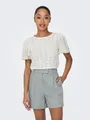 ONLY Kurzarmshirt ONLRIVERSIDE S/S FLAIRED TOP JRS, Cloud Dancer