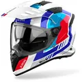 Airoh Bandit Horn Enduro-Helm, weiss-rot-blau, Größe L für Männer