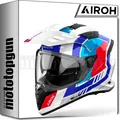 AIROH DUAL-HELM FÜR MOTORRAD BANDIT BAH55 HORN GLANZWEISS L