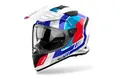 Helm Airoh Integral Dual BANDIT Horn White Gloss Weiß Blau Größe L