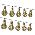 Marelida LED Solar Lichterkette 10 Glühbirne Rauchig Grau 4,5m 2Modi Retro Garten Balkon