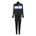 adidas Unisex Kinder SEASONAL ESSENTIALS TIBERIO 3 STRIPES TRICOT TRACKSUIT, black/glow blue/blue fusion/white, 11-12 Years