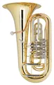 Klarlackierte 3/4 Bb-Tuba aus Messing mit 4 Drehventilen inkl. Trolley-Koffer