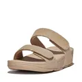 Fitflop Lulu Adjustable Shimmerlux Slides BEIGE - Größe 39