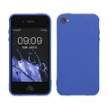 kwmobile Hülle kompatibel mit Apple iPhone 4 / 4S Hülle - weiches TPU Silikon Case - Cover geeignet für kabelloses Laden - Baltik Blau