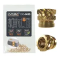 ruthex Gewindeeinsatz M3 SHORT – 100 Stk. RX-M3Sx4.0 BLEIFREIE Gewindebuchse aus Messing - stabile Einschmelzgewinde/Einpressmutter - Einschmelzen von Gewindehülse in 3D-Druck-Teile aus Kunststoff