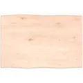 vidaXL Tischplatte 60x40x2 cm Massivholz Eiche Unbehandelt Baumkante 363863