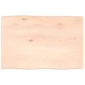 vidaXL Tischplatte, Holzplatte für Tisch Esstisch Couchtisch, Massivholzplatte Handgefertigt mit Baumkante, Ersatztischplatte, 60x40x2cm Massivholz Eiche Unbehandelt