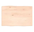 vidaXL Tischplatte Tischplatte 60x40x2 cm Massivholz Eiche Unbehandelt Baumkante (1 St)