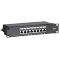 DSIT Serverschrank Patchpanel 10”, 8-fach FTP Patchpanel CAT 5e schwarz 14.4 cm x 6 cm x 27.2 cm
