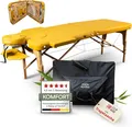 ZEN Massageliege Massagetisch Massagebank Therapieliege mobil klappbar gelb