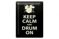 Blechschild Spruch 30x40 cm Keep calm and drum on Geschenk Deko Schild